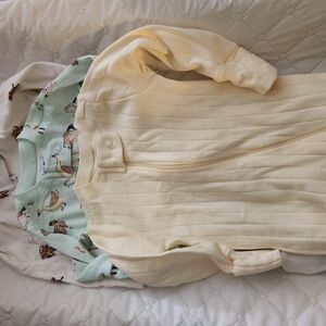 Cream With Cows, Mint Farm Animals, Yellow Solid  Baby Onesies